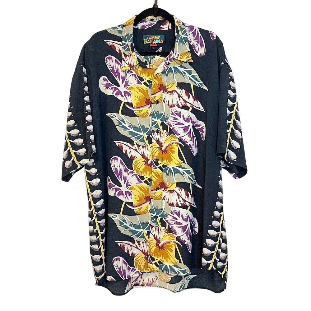 Tommy Bahama Anthurium Panel Camp Shirt XL Floral Hawaiian Summer Vacation